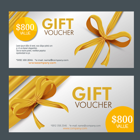 set gift coupon with ribbon bow and special sale vector illustrationのイラスト素材