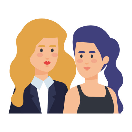 elegant businesswomen avatars characters vector illustration designのイラスト素材