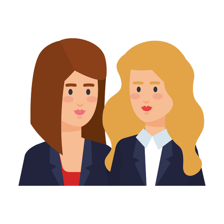 elegant businesswomen avatars characters vector illustration designのイラスト素材