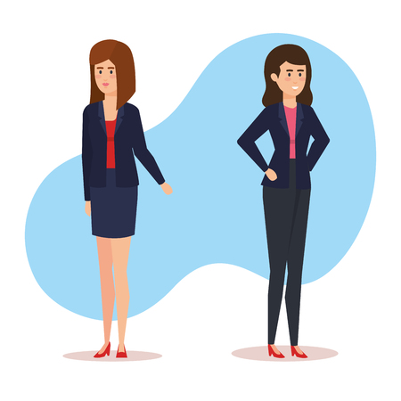 group of businesswomen avatars characters vector illustration designのイラスト素材