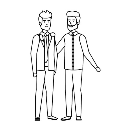 elegant businessmen avatars characters vector illustration designのイラスト素材
