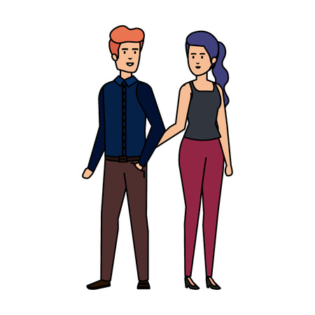 business couple avatars characters vector illustration designのイラスト素材