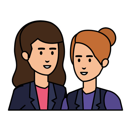 elegant businesswomen avatars characters vector illustration designのイラスト素材