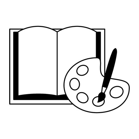 book paintbrush palette education supplies school vector illustrationのイラスト素材