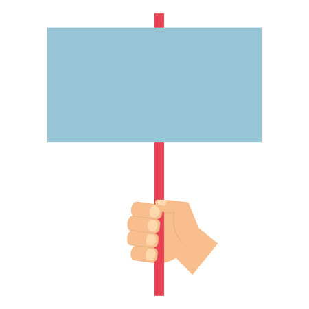 hand holding banner on white background vector illustrationのイラスト素材