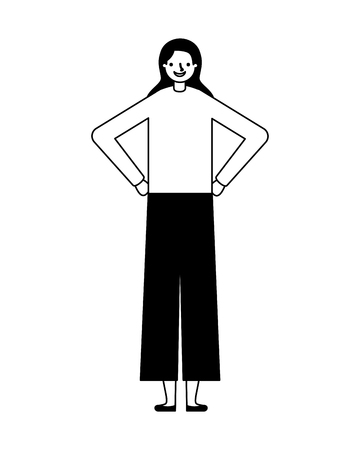 woman character on white background vector illustrationのイラスト素材