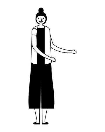 woman character on white background vector illustrationのイラスト素材