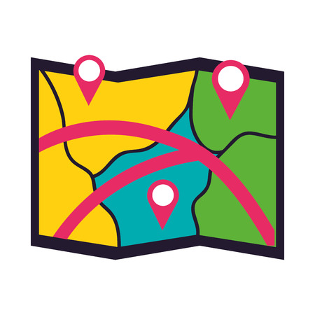 map tracking navigation on white background vector illustrationのイラスト素材