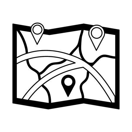 map tracking navigation on white background vector illustrationのイラスト素材