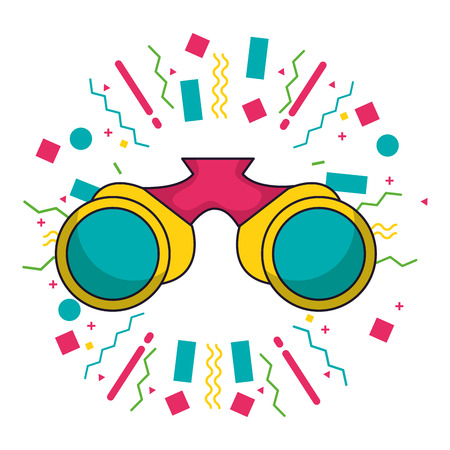 binoculars tool equipment camping summer vector illustrationのイラスト素材