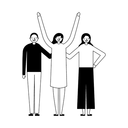 women and man together on white background vector illustrationのイラスト素材