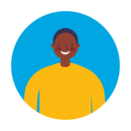 smiling man round portrait character vector illustrationのイラスト素材