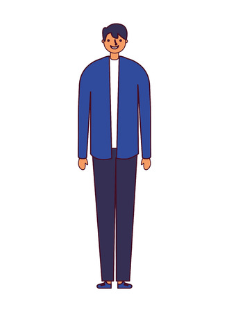 man standing on white background vector illustrationのイラスト素材