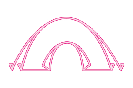 tent camping on white background vector illustration neon designのイラスト素材