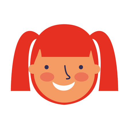 happy young girl face character vector illustrationのイラスト素材