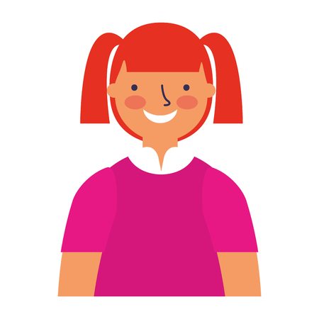 portrait smiling girl young character vector illustrationのイラスト素材