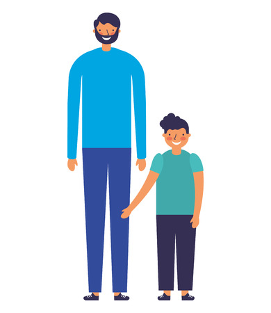 family happy father and son vector illustrationのイラスト素材