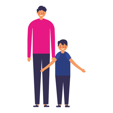 family happy father and son vector illustrationのイラスト素材