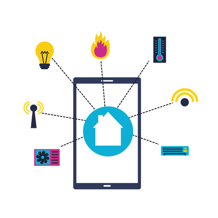 smart home smartphone application remote vector illustrationのイラスト素材