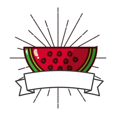 fresh organic fruit watermelon banner vector illustrationのイラスト素材
