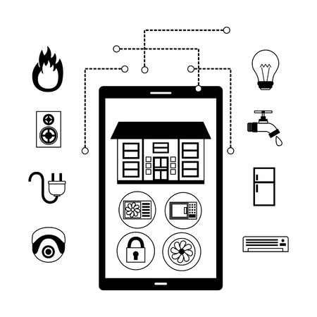 smart home smartphone application remote vector illustrationのイラスト素材