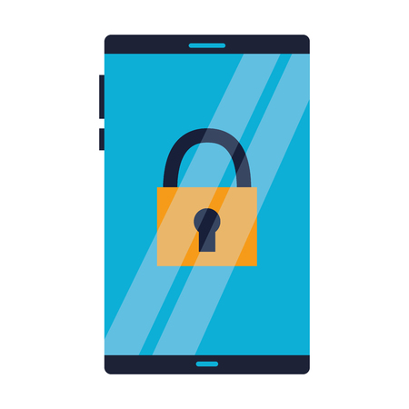 smartphone security protection white background vector illustrationのイラスト素材