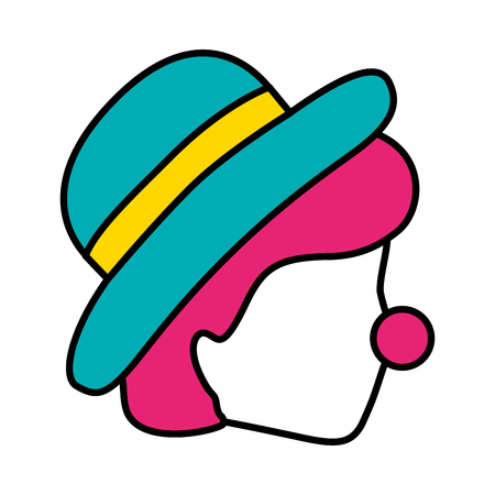 face clown with red nose circus fun fair vector illustrationのイラスト素材