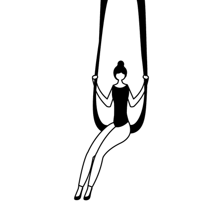acrobat woman circus fun fair vector illustrationのイラスト素材