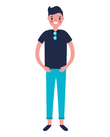traveler man tourist on white background vector illustrationのイラスト素材