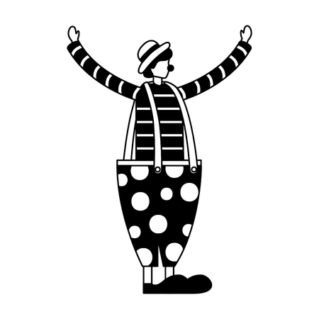 clown artist circus fun fair vector illustrationのイラスト素材