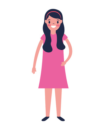 smiling girl portrait on white background vector illustrationのイラスト素材