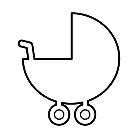 baby cart silhouette figure vector illustration designのイラスト素材