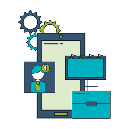 smartphone with ebusiness icons vector illustration designのイラスト素材