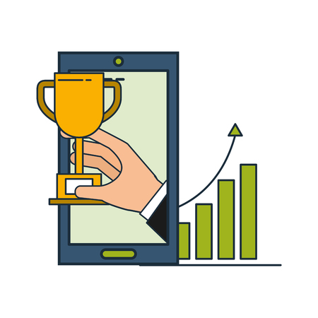 smartphone with ebusiness icons vector illustration designのイラスト素材