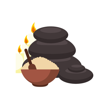 stone with accessories of spa treatment vector illustration designのイラスト素材