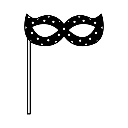 mask carnival celebration in stick vector illustration designのイラスト素材