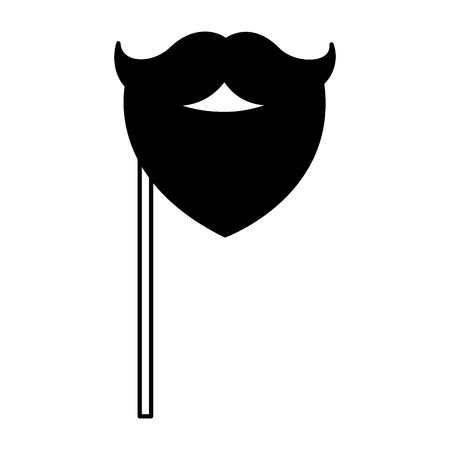 hipster beard accessory in stick vector illustration designのイラスト素材