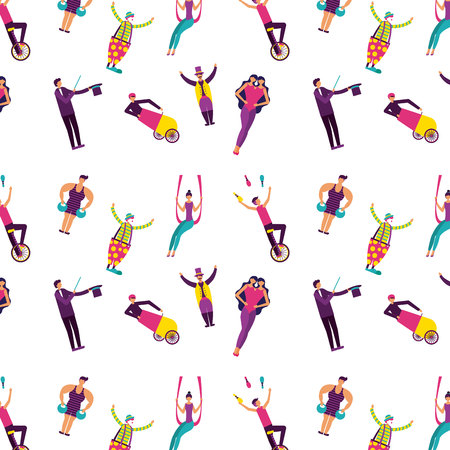 circus acrobats unitted twins doing acrobatics vector illustraitonのイラスト素材