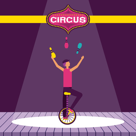 circus juggler balls presentation show time vector illustrationのイラスト素材
