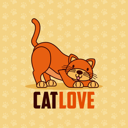 pet and veterinary cat love vector illustrationのイラスト素材