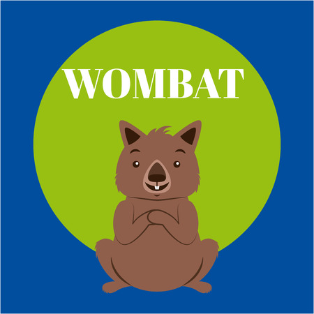 australia cute animal beaver sticker vector illustrationのイラスト素材