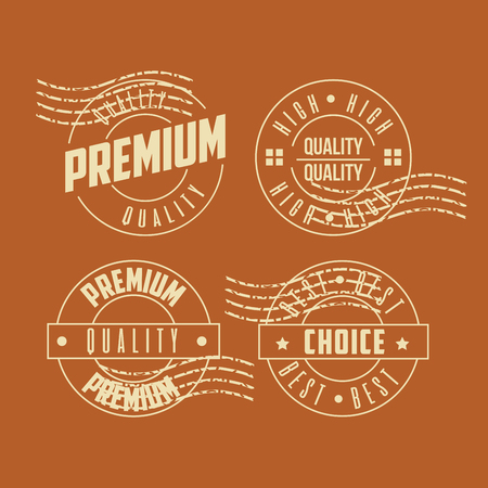 set premium quality seals vintage design vector illustrationのイラスト素材