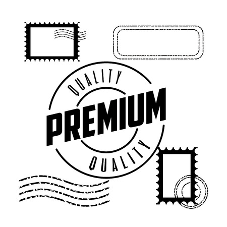postage stamp template premium quality product vector illustrationのイラスト素材
