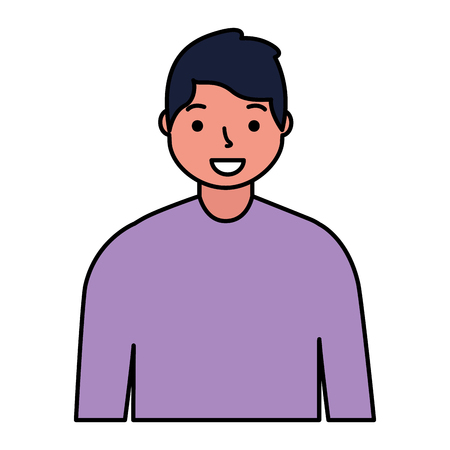 portrait man character on white background vector illustrationのイラスト素材