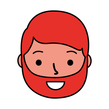 smiling man face cartoon white background vector illustrationのイラスト素材