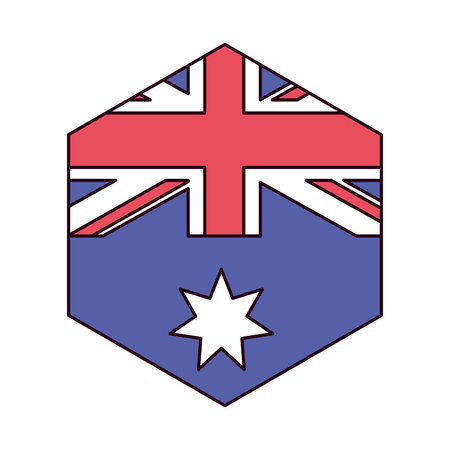 geometric flag button happy australia day vector illustrationのイラスト素材