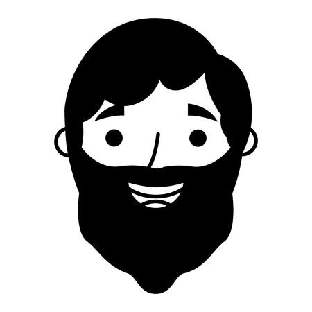 bearded man face old character vector illustrationのイラスト素材