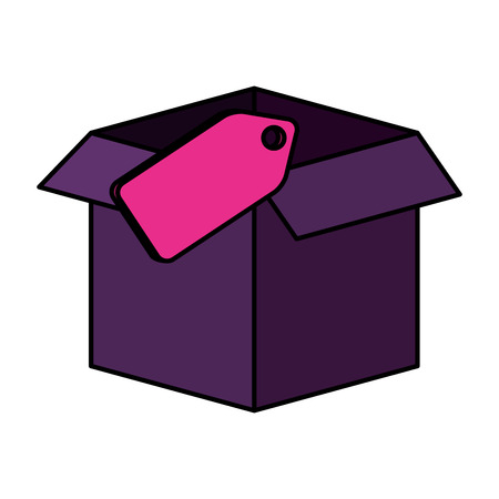 box carton with tag vector illustration designのイラスト素材
