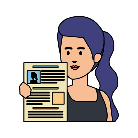business woman with curriculum vitae vector illustration designのイラスト素材