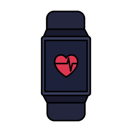 smartwatch with cardiology app vector illustration designのイラスト素材
